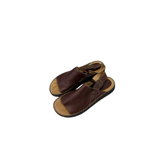 90s Y2K Montego BAY Club Slip On Sling back Leather Slide Sandals size 9.5 - Picture 3 of 8